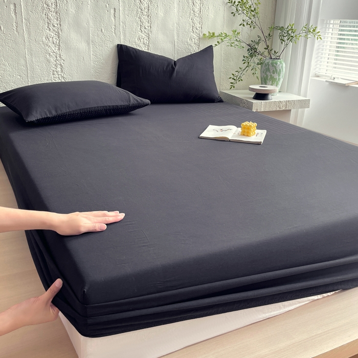 91家纺网 家纺一手货源 找家纺 （总）春皖家纺 2025春夏新款全棉纯棉色织提花斜纹水洗棉单床笠 床笠单件