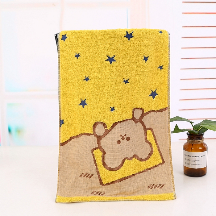 娇兰毛巾 2025新款7A抗菌心熊童巾 黄色 50*25cm/条