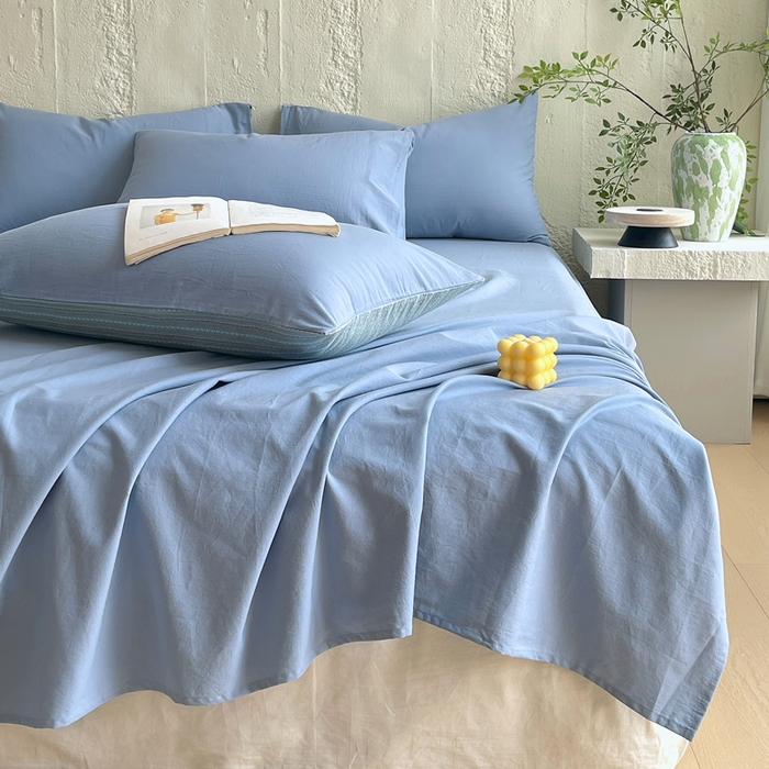 91家纺网 家纺一手货源 找家纺 （总）春皖家纺 2025春夏新款全棉纯棉色织提花斜纹水洗棉单床单 床单单件