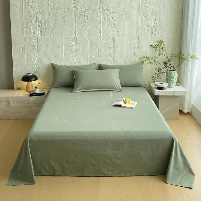 91家纺网 家纺一手货源 找家纺 （总）春皖家纺 2025春夏新款全棉纯棉色织提花斜纹水洗棉单床单 床单单件