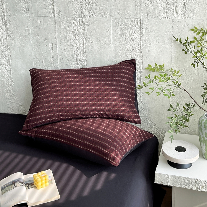 91家纺网 家纺一手货源 找家纺 （总）春皖家纺 2025春夏新款全棉纯棉色织提花斜纹水洗棉单枕套 枕套单件