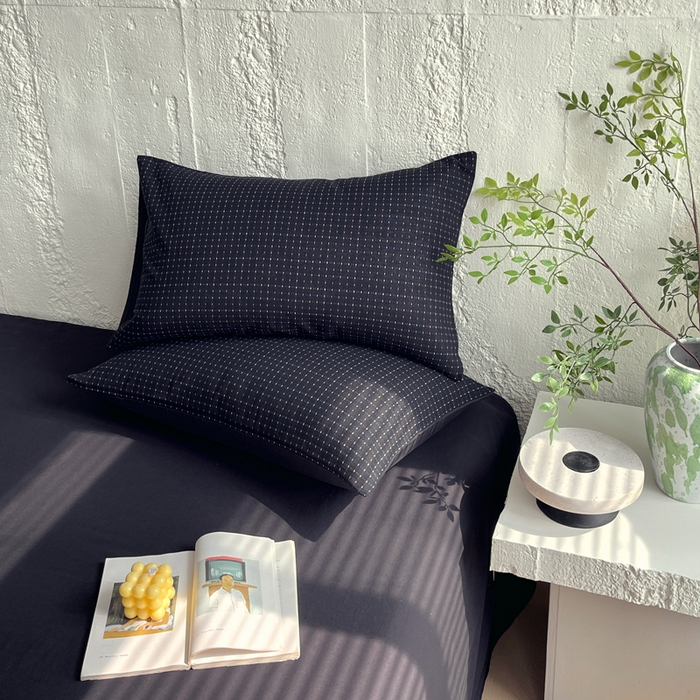 91家纺网 家纺一手货源 找家纺 （总）春皖家纺 2025春夏新款全棉纯棉色织提花斜纹水洗棉单枕套 枕套单件