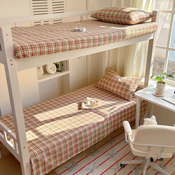 百寐2025年全棉双层纱床单 安格红