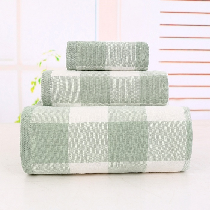 娇兰毛巾 2025新款7A抗菌无印风纱布套巾 浅绿-毛巾 74*34cm/条
