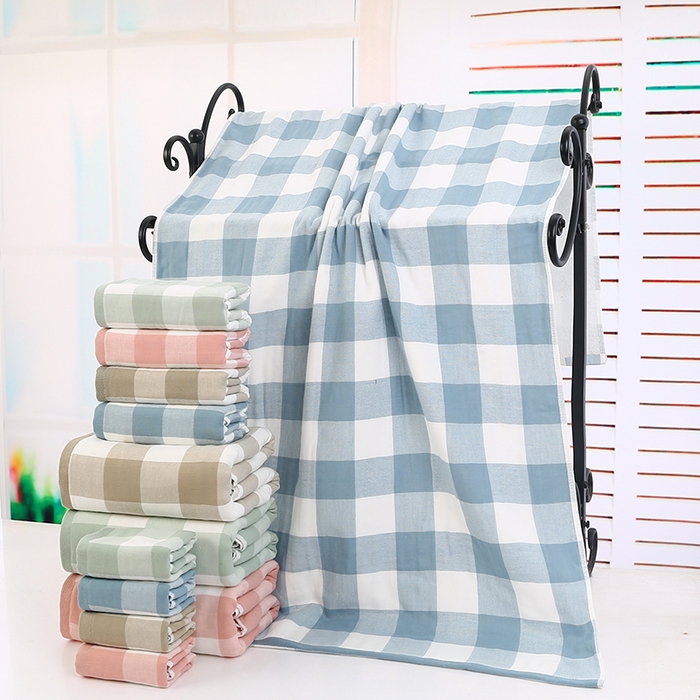 91家纺网 家纺一手货源 找家纺 娇兰毛巾 2025新款7A抗菌无印风纱布套巾 浅绿-方巾 35*34cm/条