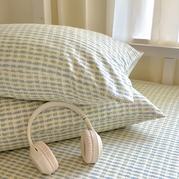 91家纺网 家纺一手货源 找家纺 百寐2025年全棉双层纱床单 柏林时光