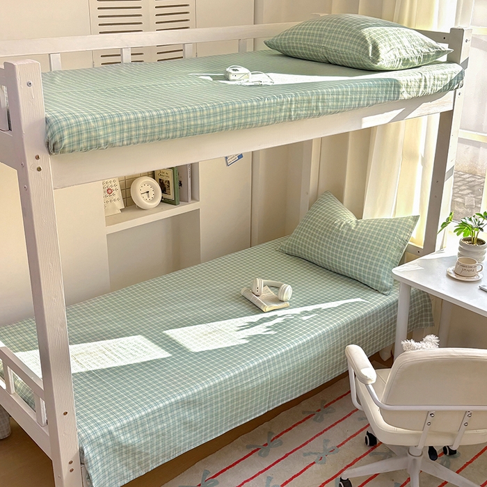 百寐2025年全棉双层纱床单 薄荷苏打