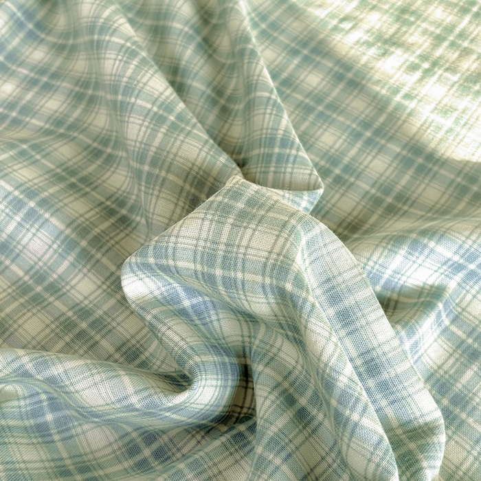 91家纺网 家纺一手货源 找家纺 百寐2025年全棉双层纱床单 薄荷苏打