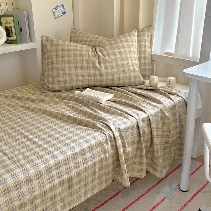 91家纺网 家纺一手货源 找家纺 百寐2025年全棉双层纱床单 凯伦咖