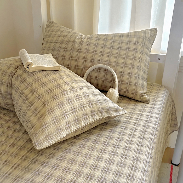 91家纺网 家纺一手货源 找家纺 百寐2025年全棉双层纱床单 凯伦咖