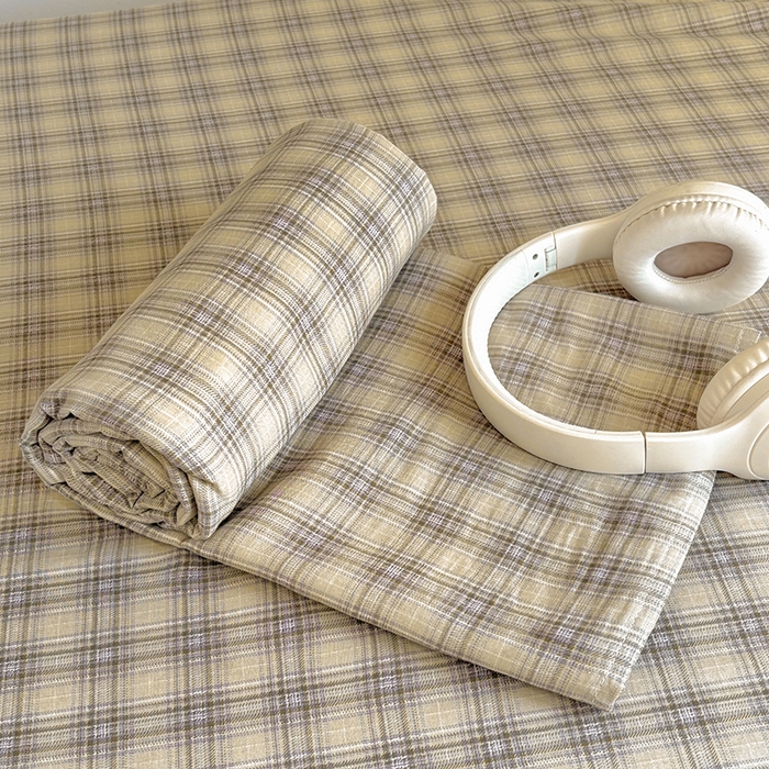 91家纺网 家纺一手货源 找家纺 百寐2025年全棉双层纱床单 凯伦咖