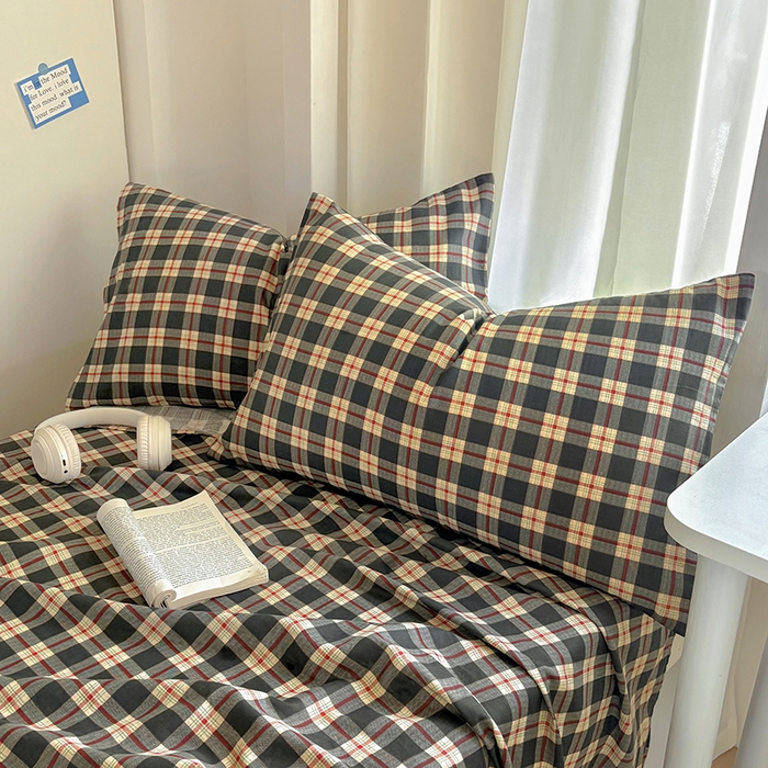 91家纺网 家纺一手货源 找家纺 百寐2025年全棉双层纱床单 苏格兰