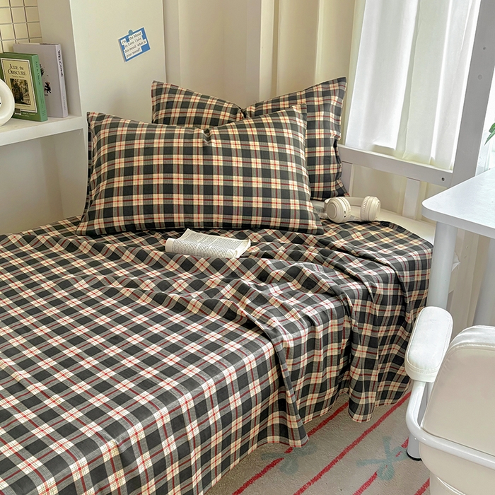 91家纺网 家纺一手货源 找家纺 百寐2025年全棉双层纱床单 苏格兰