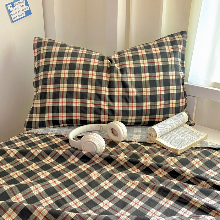 91家纺网 家纺一手货源 找家纺 百寐2025年全棉双层纱床单 苏格兰