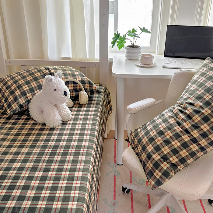 91家纺网 家纺一手货源 找家纺 百寐2025年全棉双层纱床单 苏格兰