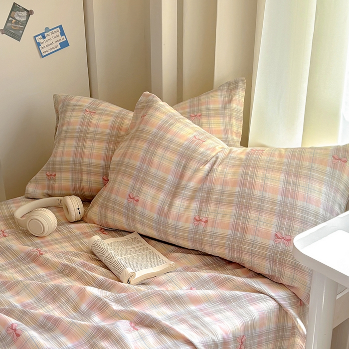 91家纺网 家纺一手货源 找家纺 百寐2025年全棉双层纱床单 甜心结