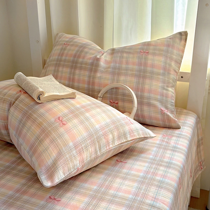 91家纺网 家纺一手货源 找家纺 百寐2025年全棉双层纱床单 甜心结