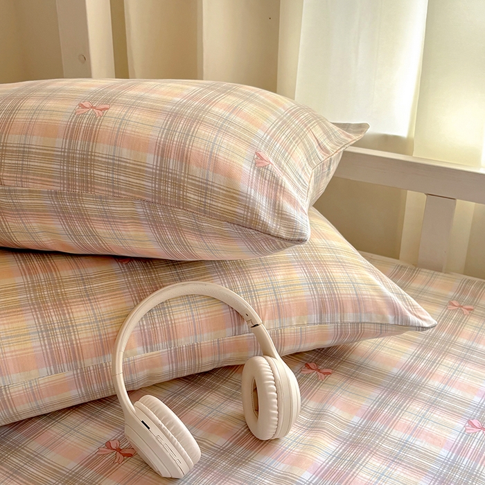 91家纺网 家纺一手货源 找家纺 百寐2025年全棉双层纱床单 甜心结