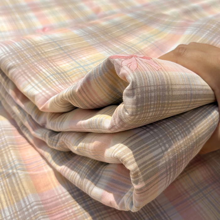 91家纺网 家纺一手货源 找家纺 百寐2025年全棉双层纱床单 甜心结