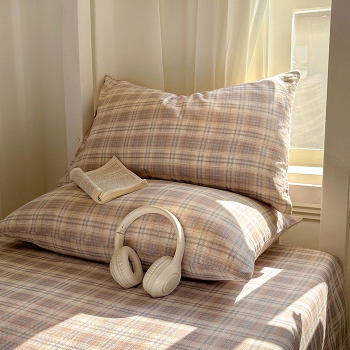 91家纺网 家纺一手货源 找家纺 百寐2025年全棉双层纱床单 伊凡咖