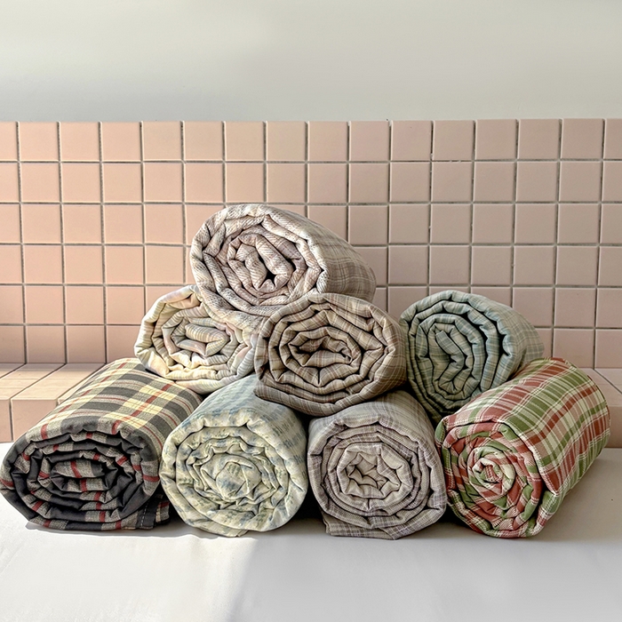 91家纺网 家纺一手货源 找家纺 百寐2025年全棉双层纱床单 组合