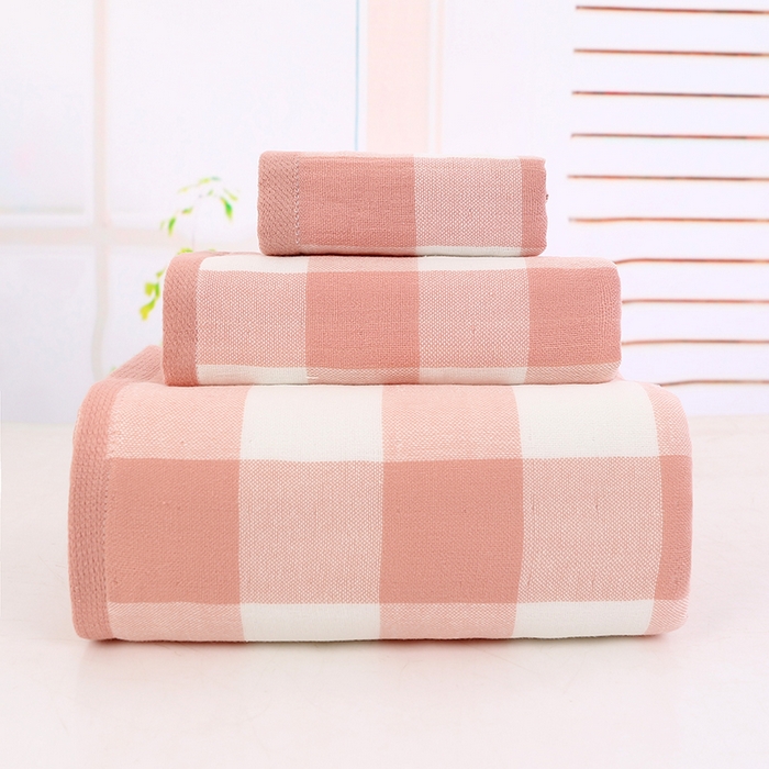 娇兰毛巾 2025新款7A抗菌无印风纱布套巾 浅粉-毛巾 74*34cm/条