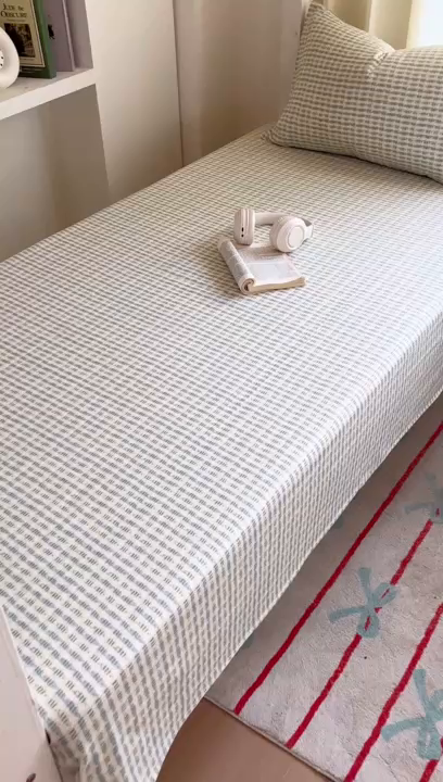 91家纺网 家纺一手货源 找家纺 百寐2025年全棉双层纱床单 凯伦咖