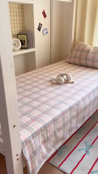 91家纺网 家纺一手货源 找家纺 百寐2025年全棉双层纱床单 甜心结