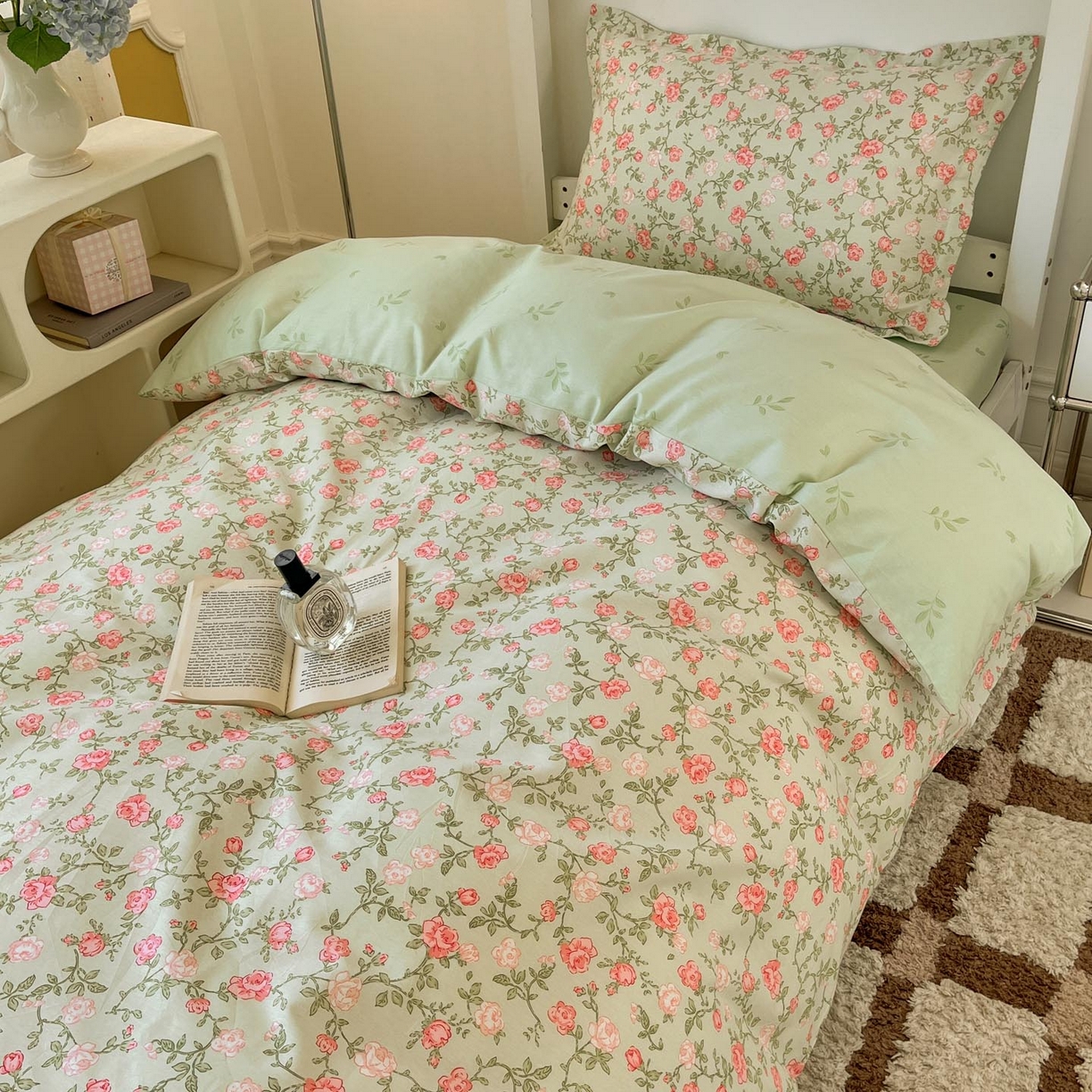 涵宸家纺 2025新款学生图-全棉印花-ins印花三件套四件套 初恋旋律