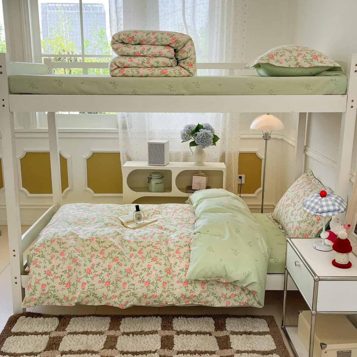 91家纺网 家纺一手货源 找家纺 涵宸家纺 2025新款学生图-全棉印花-ins印花三件套四件套 初恋旋律