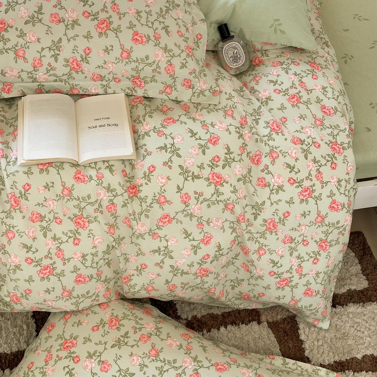 91家纺网 家纺一手货源 找家纺 涵宸家纺 2025新款学生图-全棉印花-ins印花三件套四件套 初恋旋律