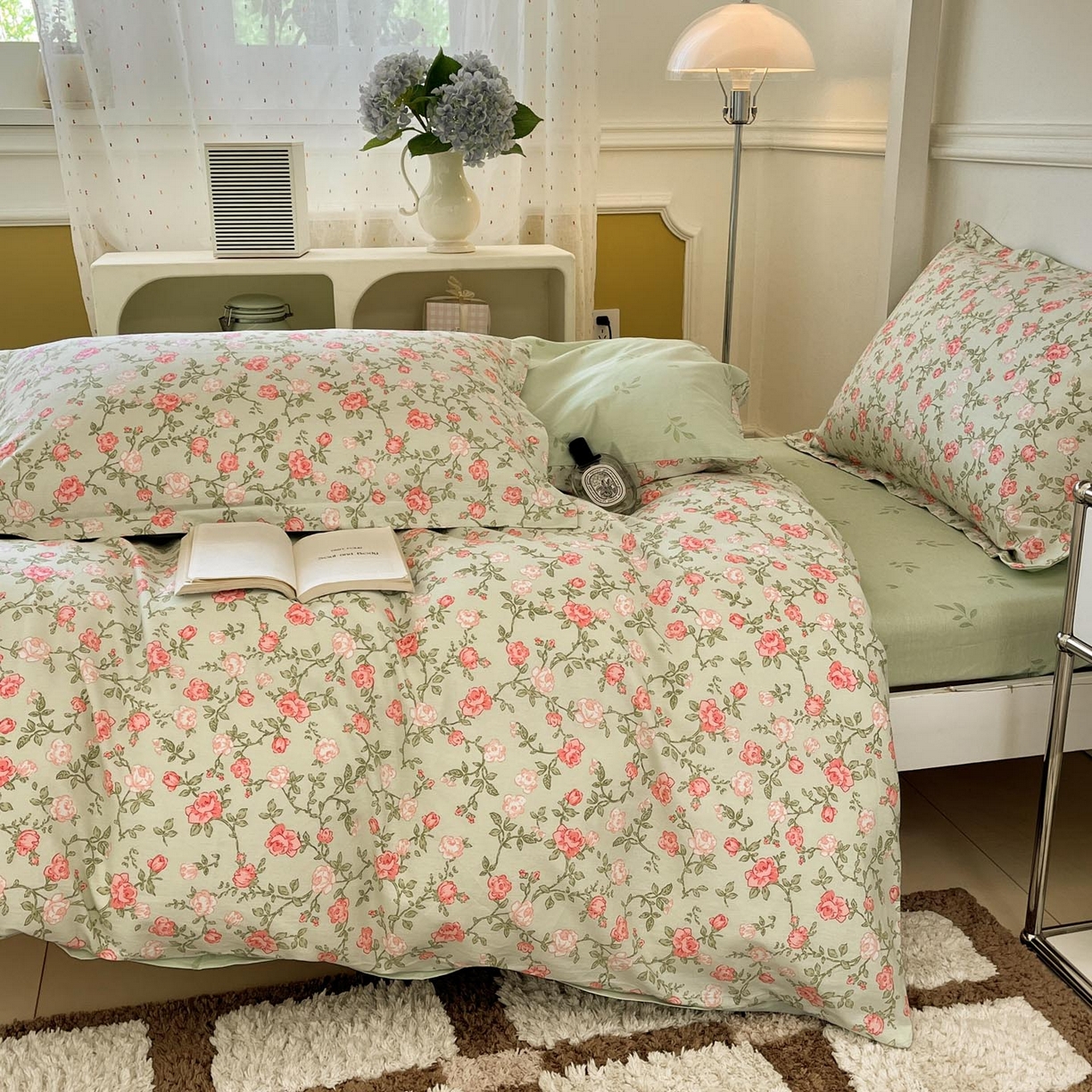 91家纺网 家纺一手货源 找家纺 涵宸家纺 2025新款学生图-全棉印花-ins印花三件套四件套 初恋旋律