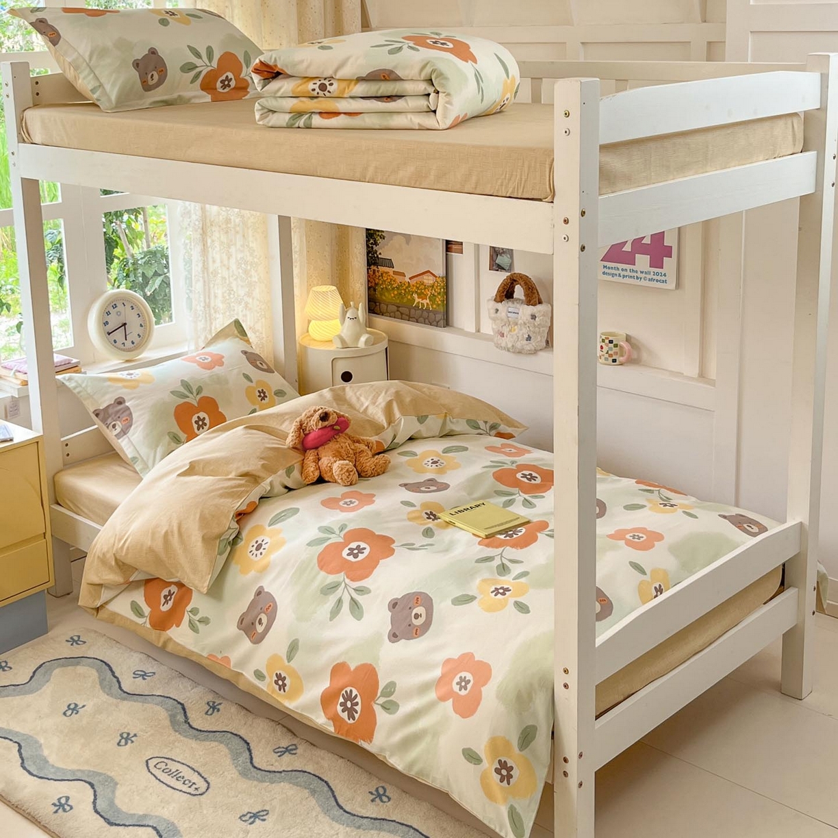 91家纺网 家纺一手货源 找家纺 涵宸家纺 2025新款学生图-全棉印花-ins印花三件套四件套 繁简