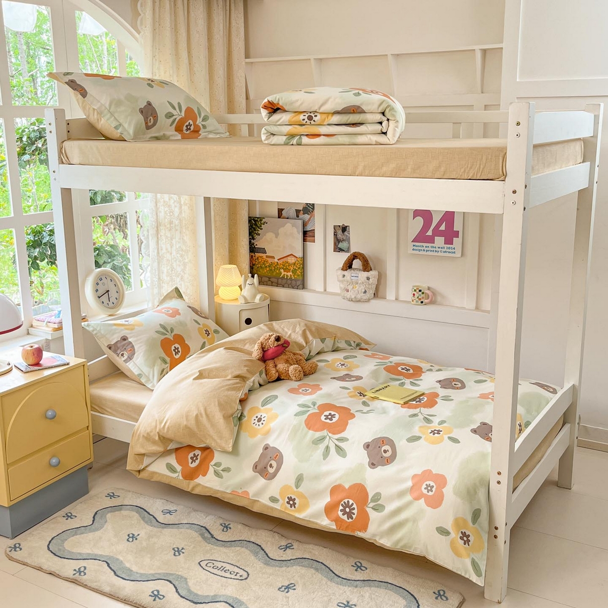 91家纺网 家纺一手货源 找家纺 涵宸家纺 2025新款学生图-全棉印花-ins印花三件套四件套 繁简