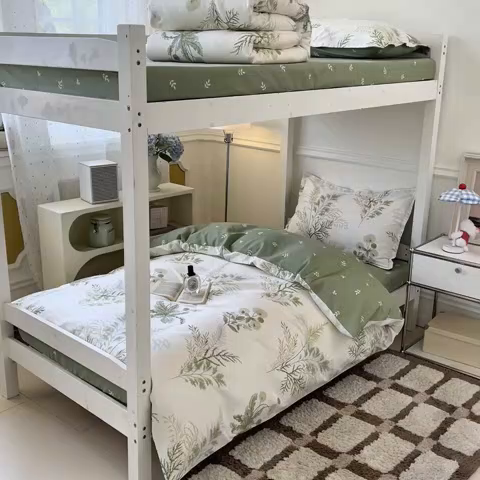 91家纺网 家纺一手货源 找家纺 涵宸家纺 2025新款学生图-全棉印花-ins印花三件套四件套 金秋