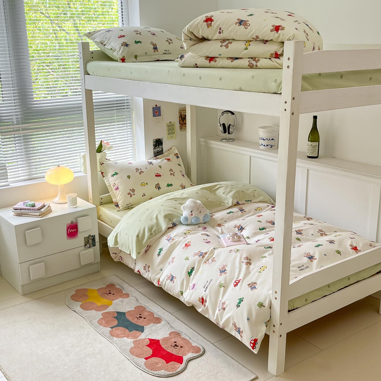 91家纺网 家纺一手货源 找家纺 涵宸家纺 2025新款学生图-全棉印花-ins印花三件套四件套 森岛精灵