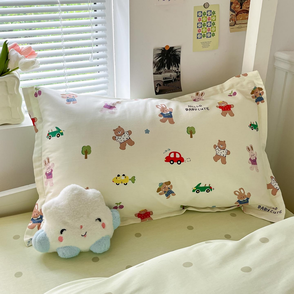 91家纺网 家纺一手货源 找家纺 涵宸家纺 2025新款学生图-全棉印花-ins印花三件套四件套 森岛精灵