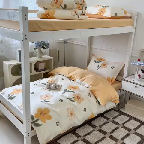 91家纺网 家纺一手货源 找家纺 涵宸家纺 2025新款学生图-全棉印花-ins印花三件套四件套 香榭