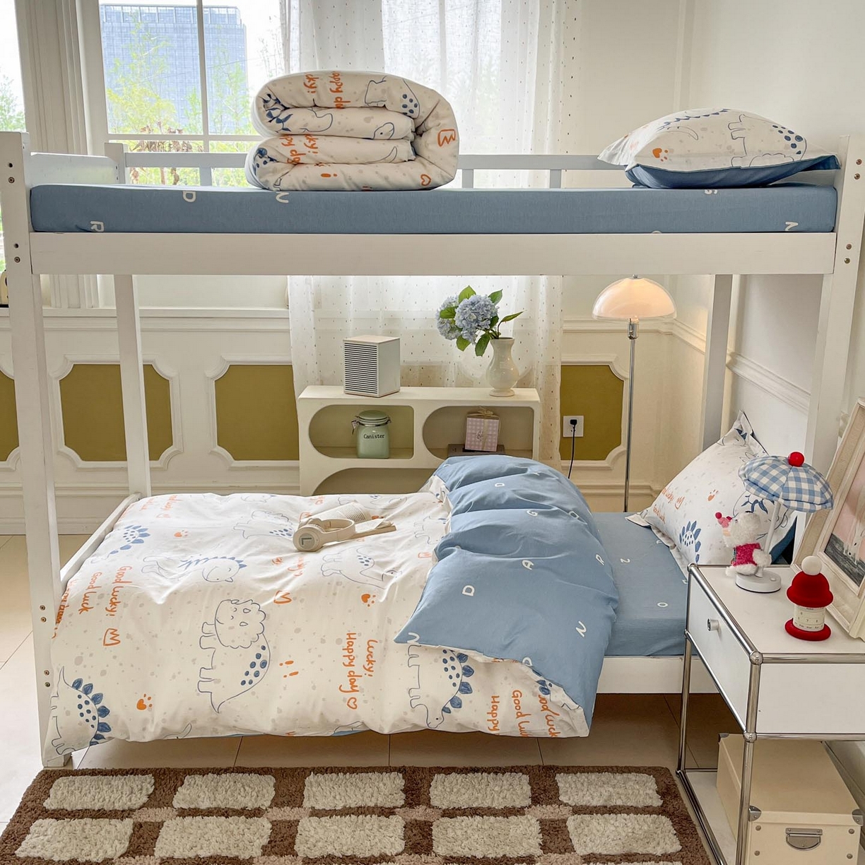 91家纺网 家纺一手货源 找家纺 涵宸家纺 2025新款学生图-全棉印花-ins印花三件套四件套 星球龙