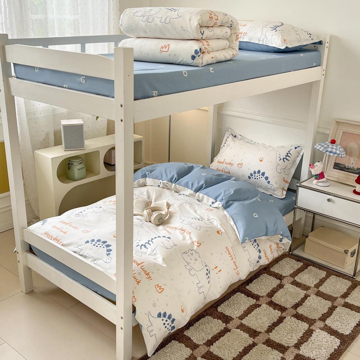 91家纺网 家纺一手货源 找家纺 涵宸家纺 2025新款学生图-全棉印花-ins印花三件套四件套 星球龙