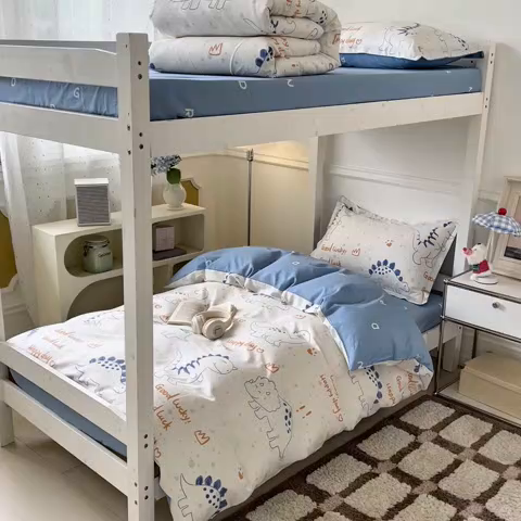 91家纺网 家纺一手货源 找家纺 涵宸家纺 2025新款学生图-全棉印花-ins印花三件套四件套 星球龙