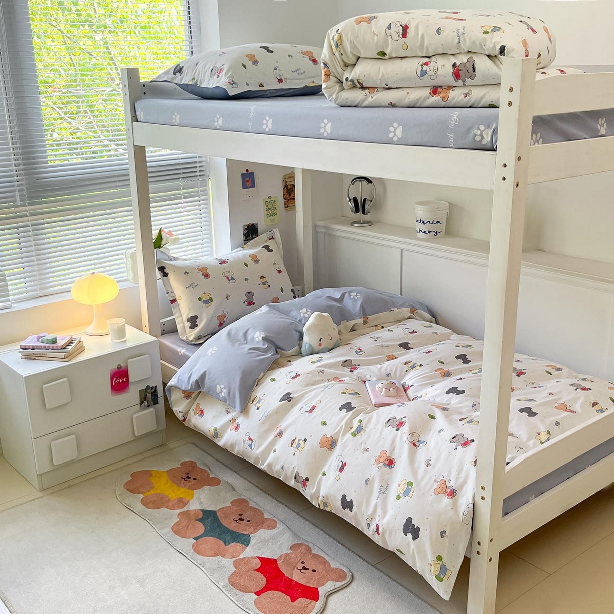 91家纺网 家纺一手货源 找家纺 涵宸家纺 2025新款学生图-全棉印花-ins印花三件套四件套 养乐多多