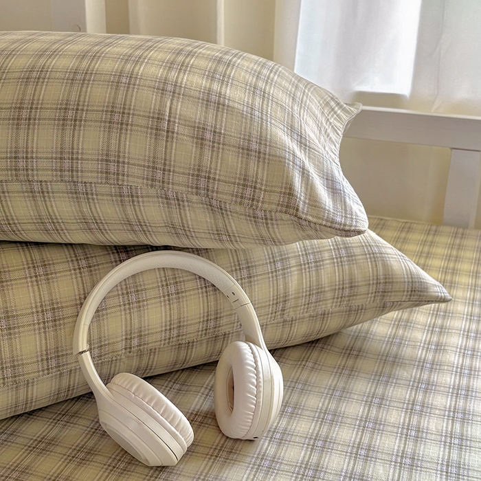 91家纺网 家纺一手货源 找家纺 百寐2025年全棉双层纱枕套 凯伦咖