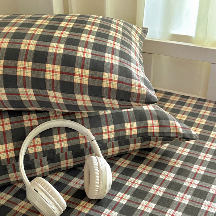 91家纺网 家纺一手货源 找家纺 百寐2025年全棉双层纱枕套 苏格兰