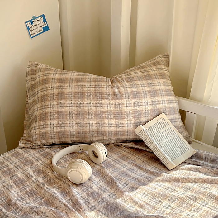 91家纺网 家纺一手货源 找家纺 百寐2025年全棉双层纱枕套 伊凡咖