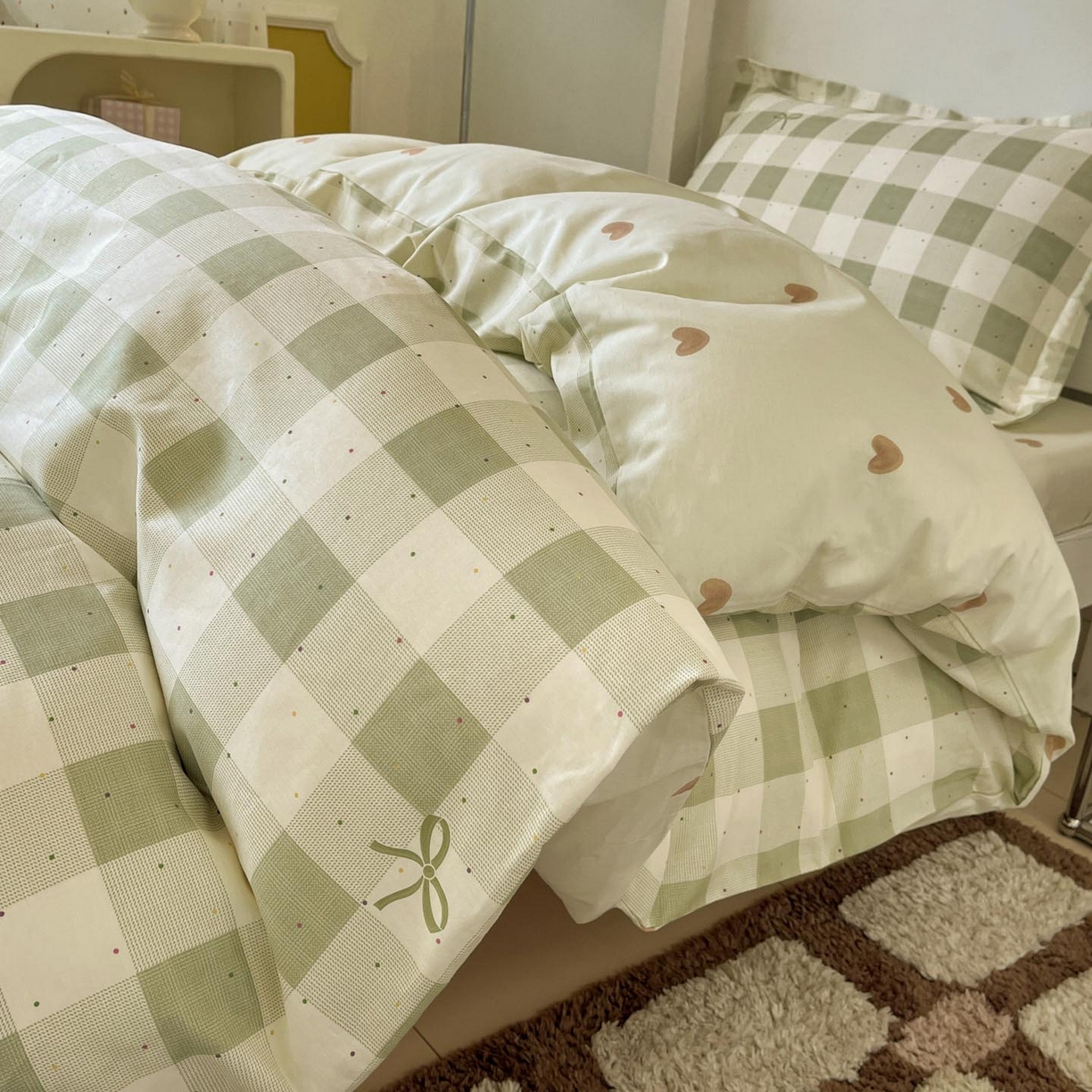 91家纺网 家纺一手货源 找家纺 （总）涵宸家纺 2025新款学生图-全棉印花-甜系三件套四件套