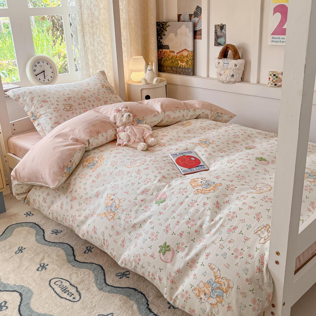 91家纺网 家纺一手货源 找家纺 （总）涵宸家纺 2025新款学生图-全棉印花-甜系三件套四件套