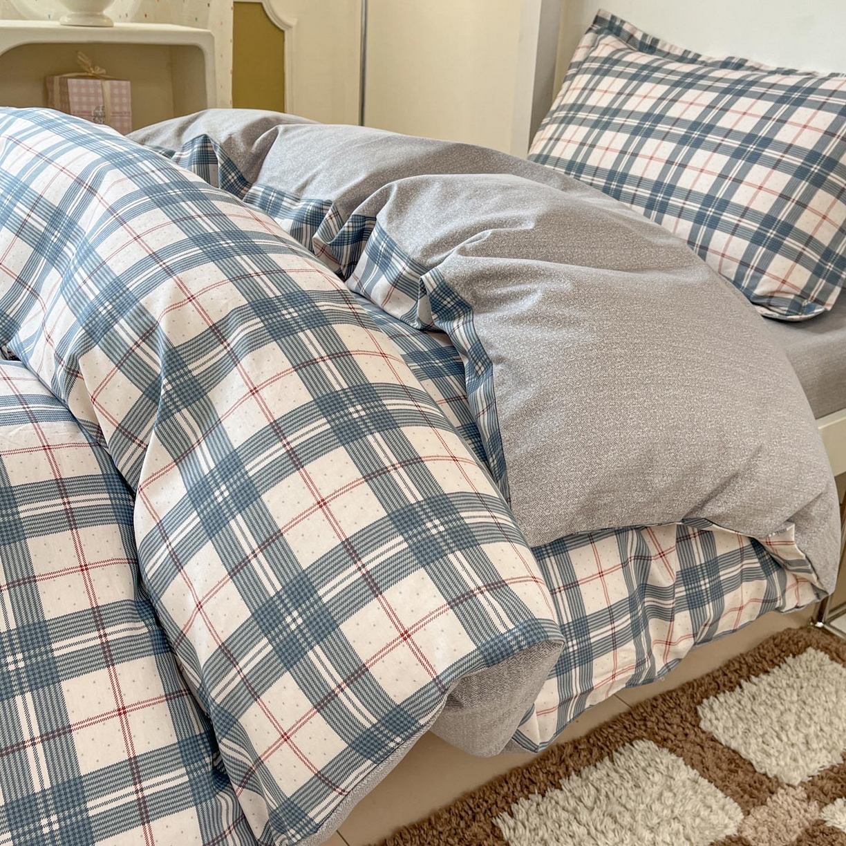 91家纺网 家纺一手货源 找家纺 （总）涵宸家纺 2025新款学生图-全棉印花-甜系三件套四件套