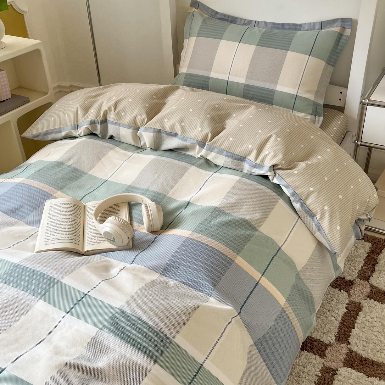 91家纺网 家纺一手货源 找家纺 （总）涵宸家纺 2025新款学生图-全棉印花-甜系三件套四件套