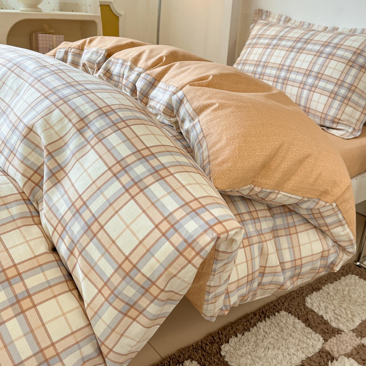 91家纺网 家纺一手货源 找家纺 （总）涵宸家纺 2025新款学生图-全棉印花-甜系三件套四件套